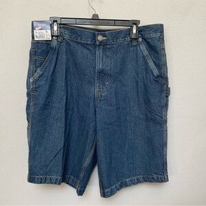 NWT Basic Editions Dark Wash Carpenter Style Jean Shorts Size 34